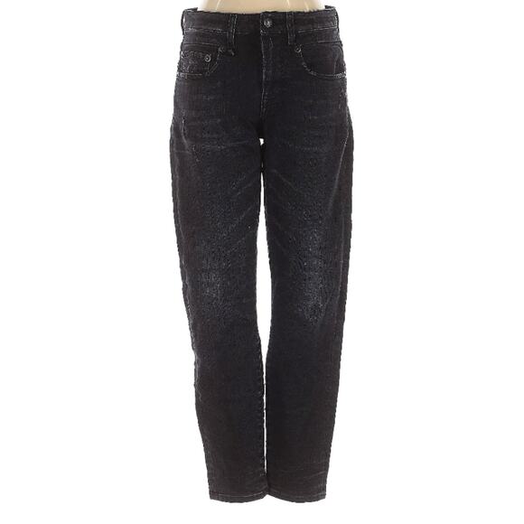 R13 Mid Rise Boy Skinny Jean Was 217 Stratford Clean Black 26 - Picture 4 of 12